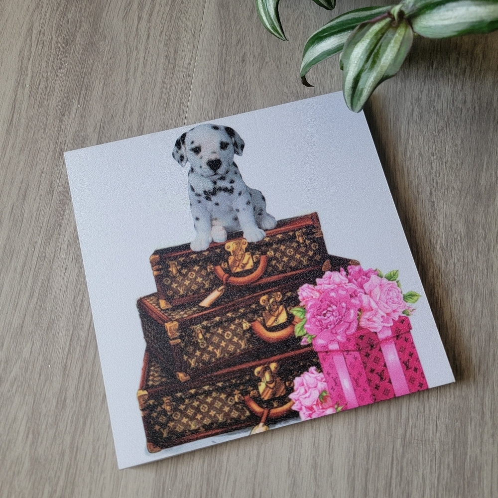 Pet Lover Dog Design Dalmatian on Luggage Art Print Decor